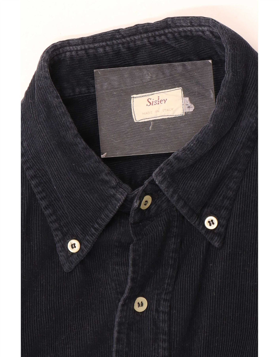 Sisley Herren Cordhemd Medium Marineblau