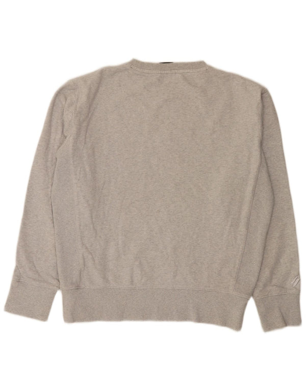 Superdry Mens Sweatshirt Jumper Medium Grey Flecked Cotton