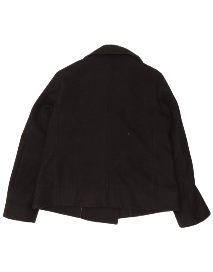 CALVIN KLEIN JEANS Damen Pea Coat UK 14 Mittelschwarze Wolle