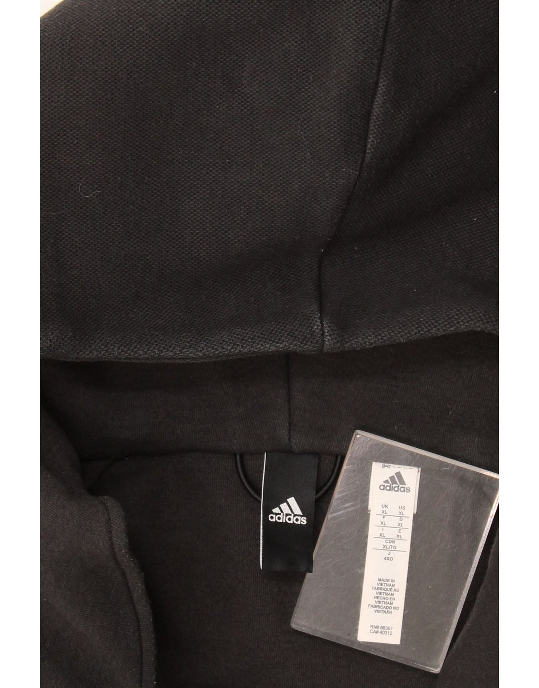 Adidas Herren Zip Hoodie Pullover XL Schwarz Polyester