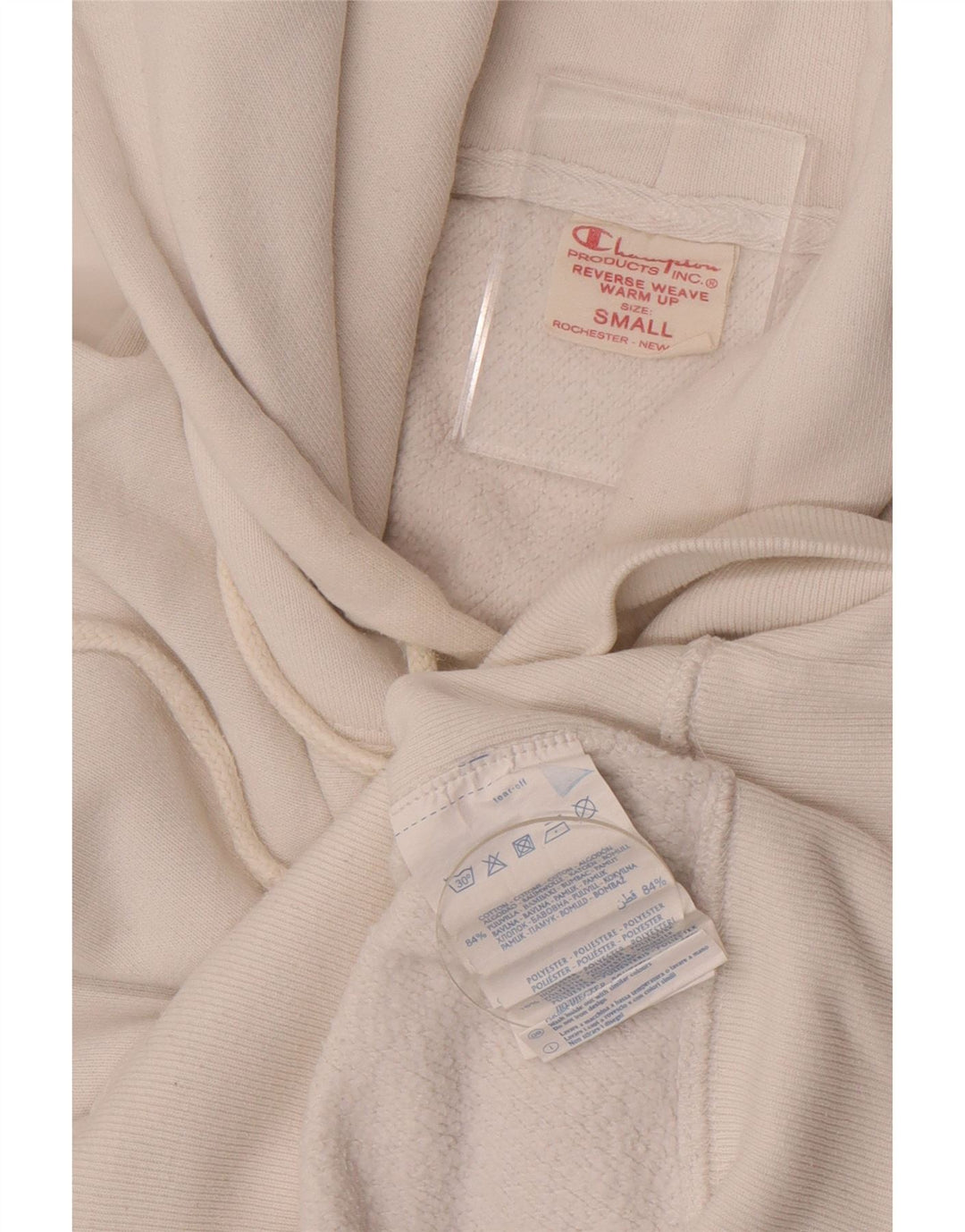 Champion Herren-Kapuzenpullover, Größe S, weiße Baumwolle