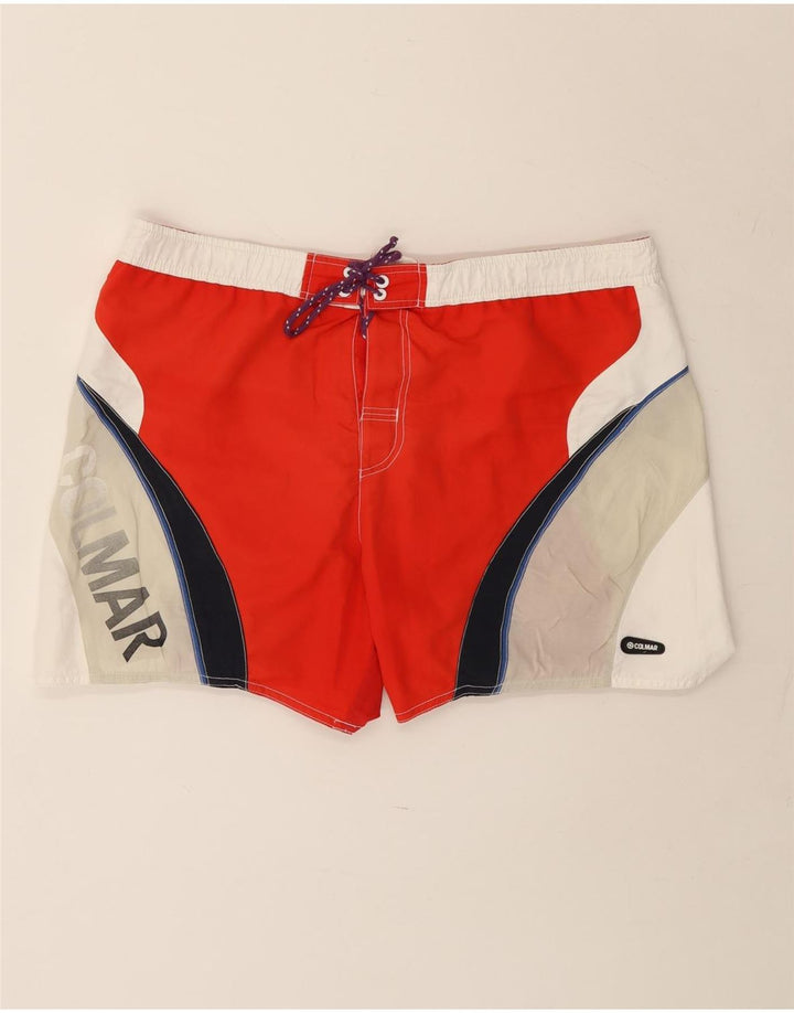 Colmar Herren-Badeshorts mit Grafik, IT 54, XL, rotes Farbblock-Polyester