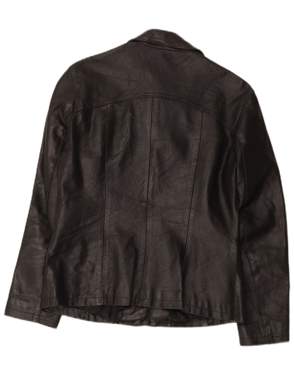 Vintage Damen Lederjacke UK 12 Medium Schwarz