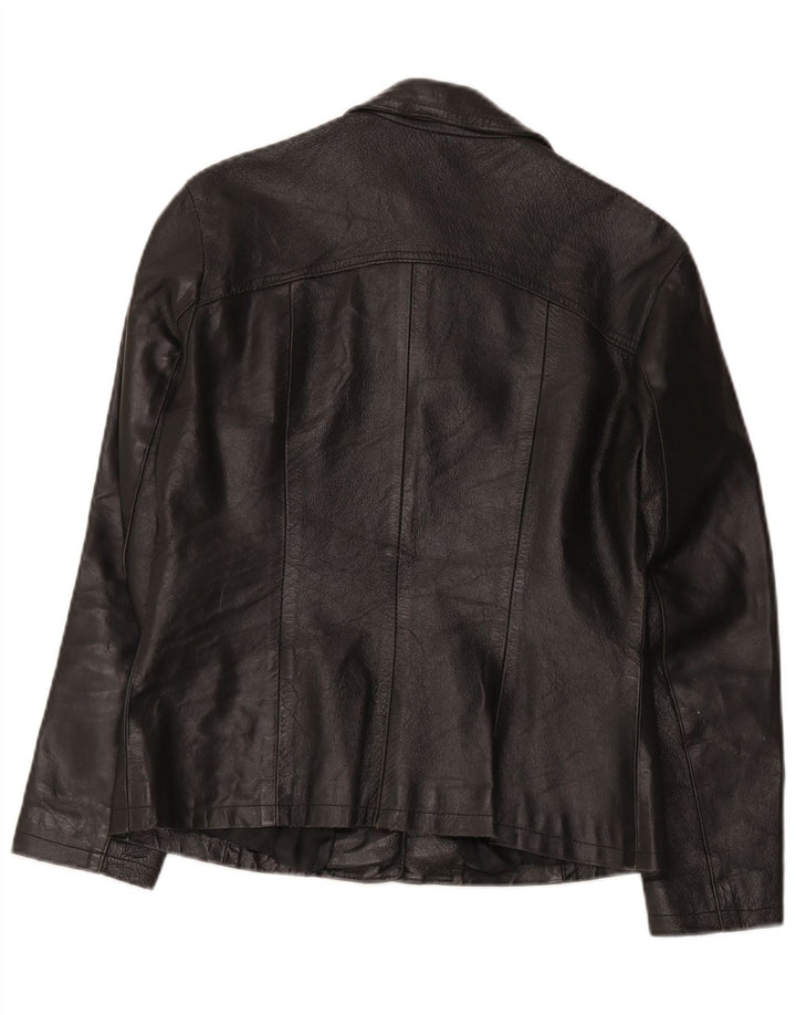 Vintage Damen Lederjacke UK 12 Medium Schwarz