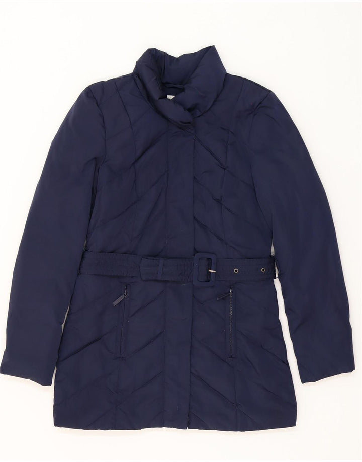 MONSOON Wattierter Damenmantel UK 10 Small Marineblau Polyester