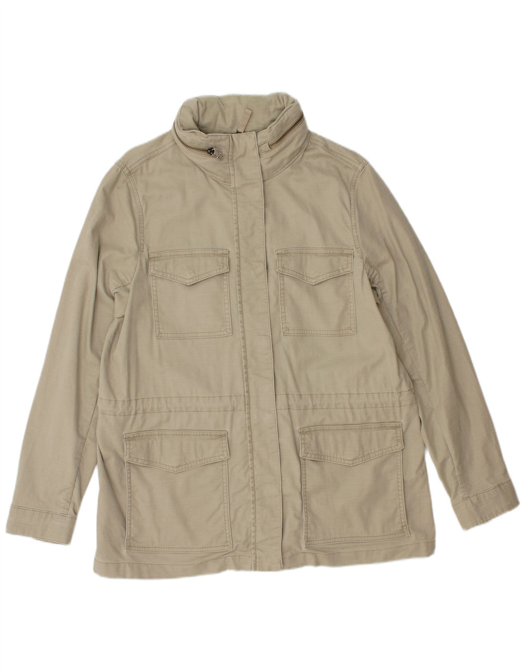 Lands End Utility-Jacke mit Kapuze für Damen, UK 14, mittelgrüne Baumwolle