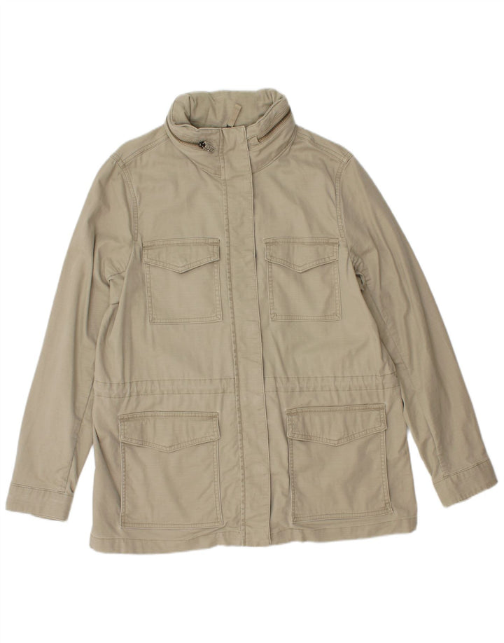 Lands End Utility-Jacke mit Kapuze für Damen, UK 14, mittelgrüne Baumwolle