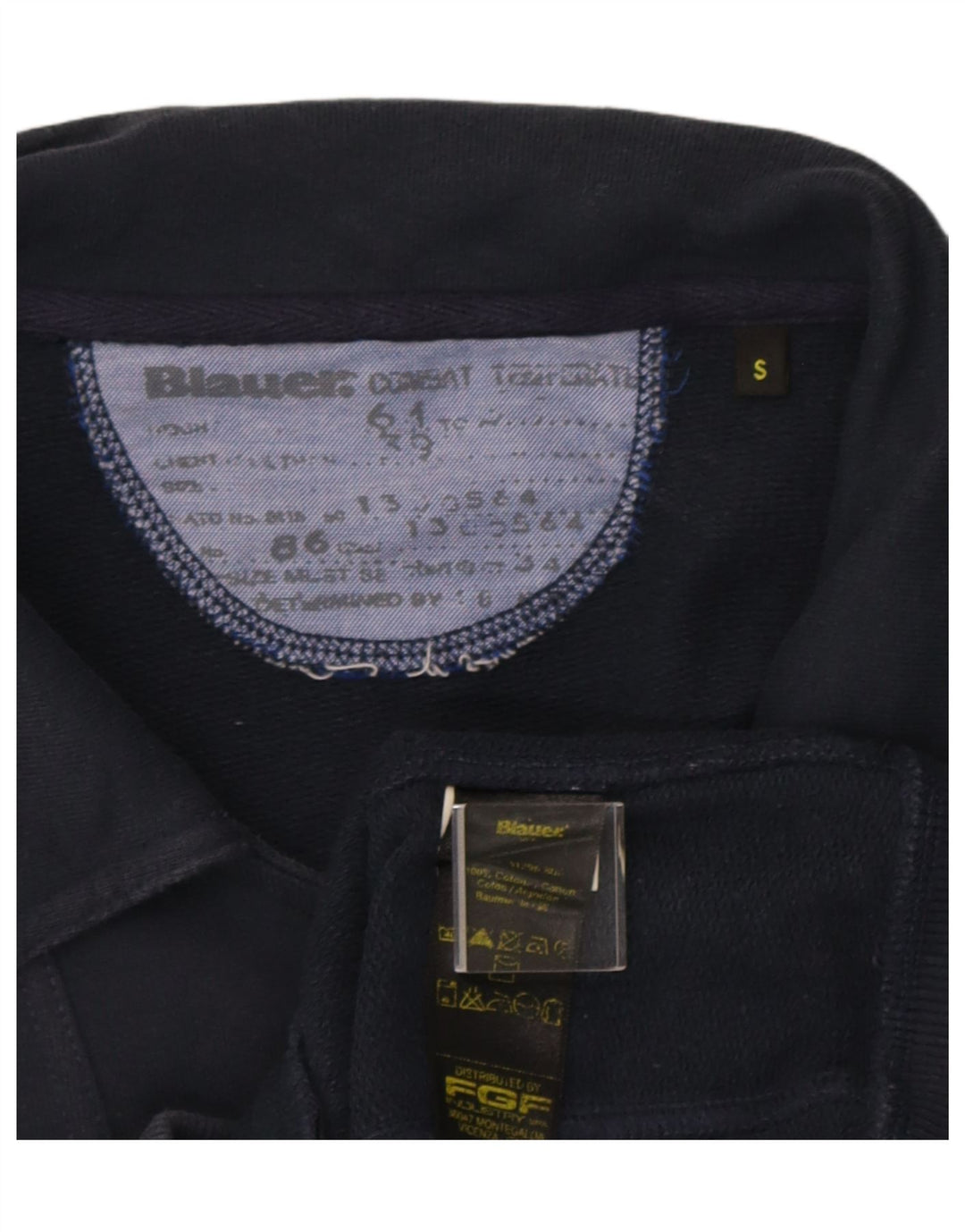 Blauer Womens Trainingsanzug Top Jacke UK 10 Small Marineblau Baumwolle