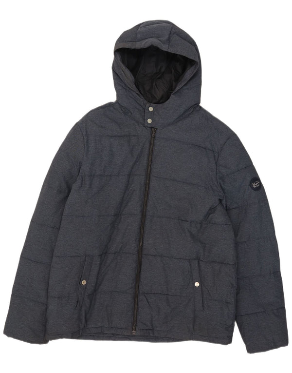 Penguin Wattierte Herrenjacke mit Kapuze, UK 44 2XL, Marineblau, Polyamid