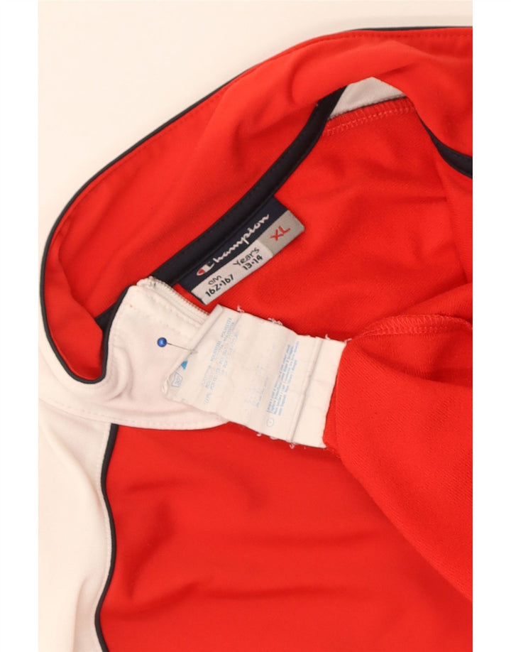 Champion-Trainingsjacke für Jungen, 13–14 Jahre, XL, rotes Farbblock-Polyester