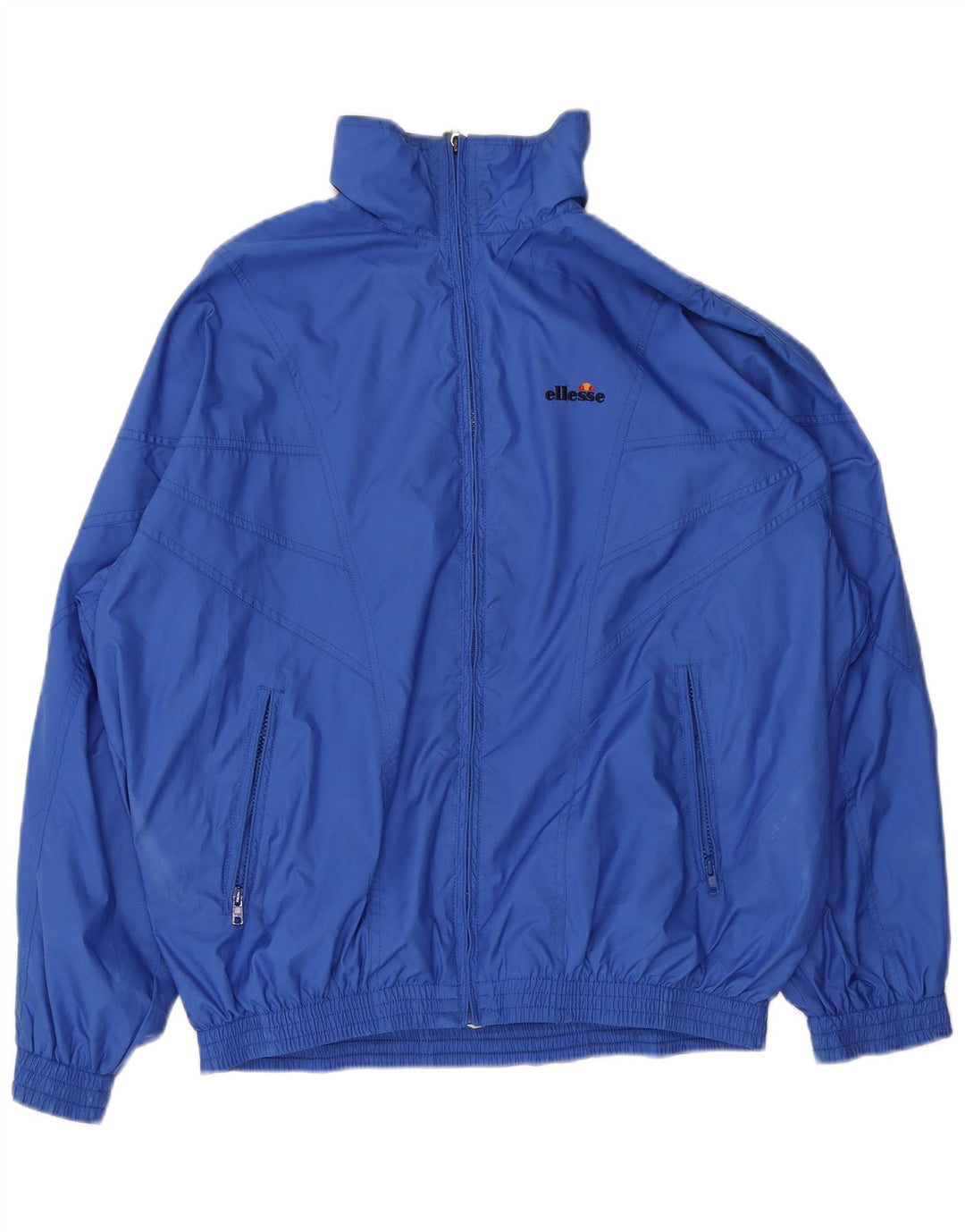 Ellesse Herren-Trainingsanzug-Top-Jacke UK 38 Mittelblaues Polyester