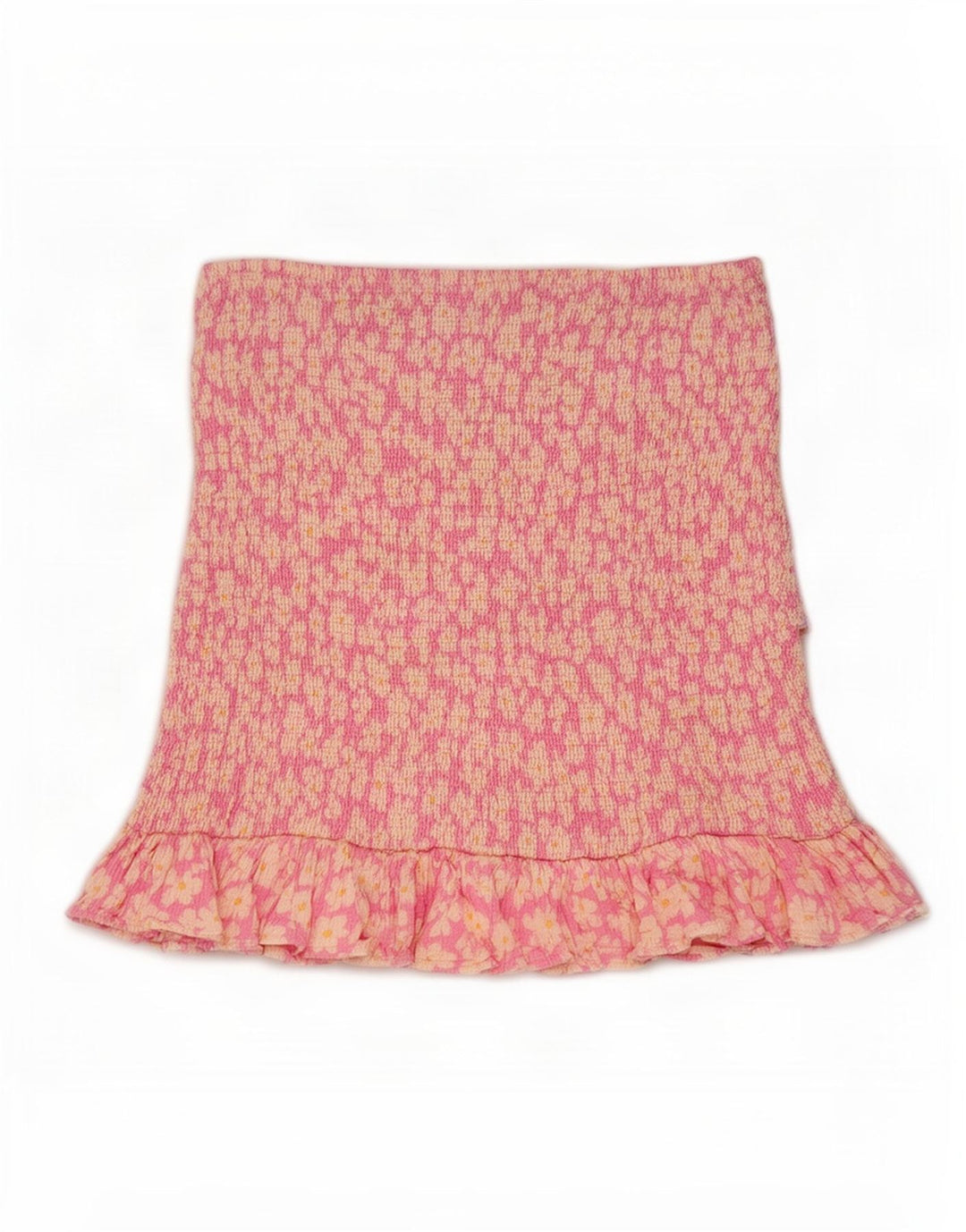 Zara Damen Mini-Rüschenrock, klein, W26, rosa geblümt