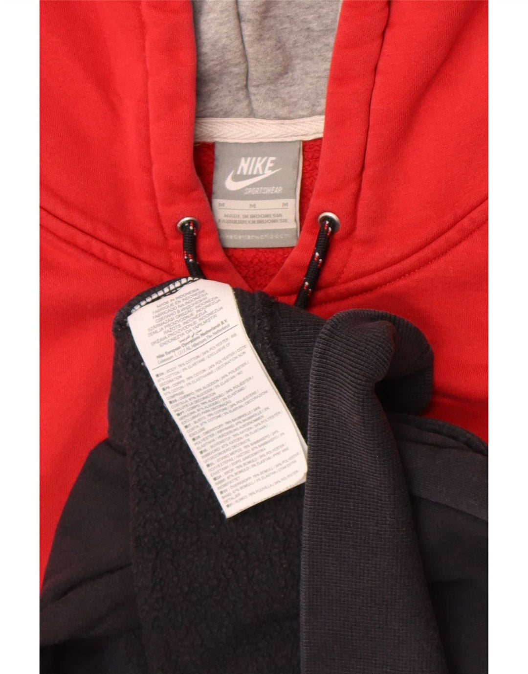 Nike Herren-Kapuzenpullover mit normaler Passform, mittelrote Colourblock-Baumwolle