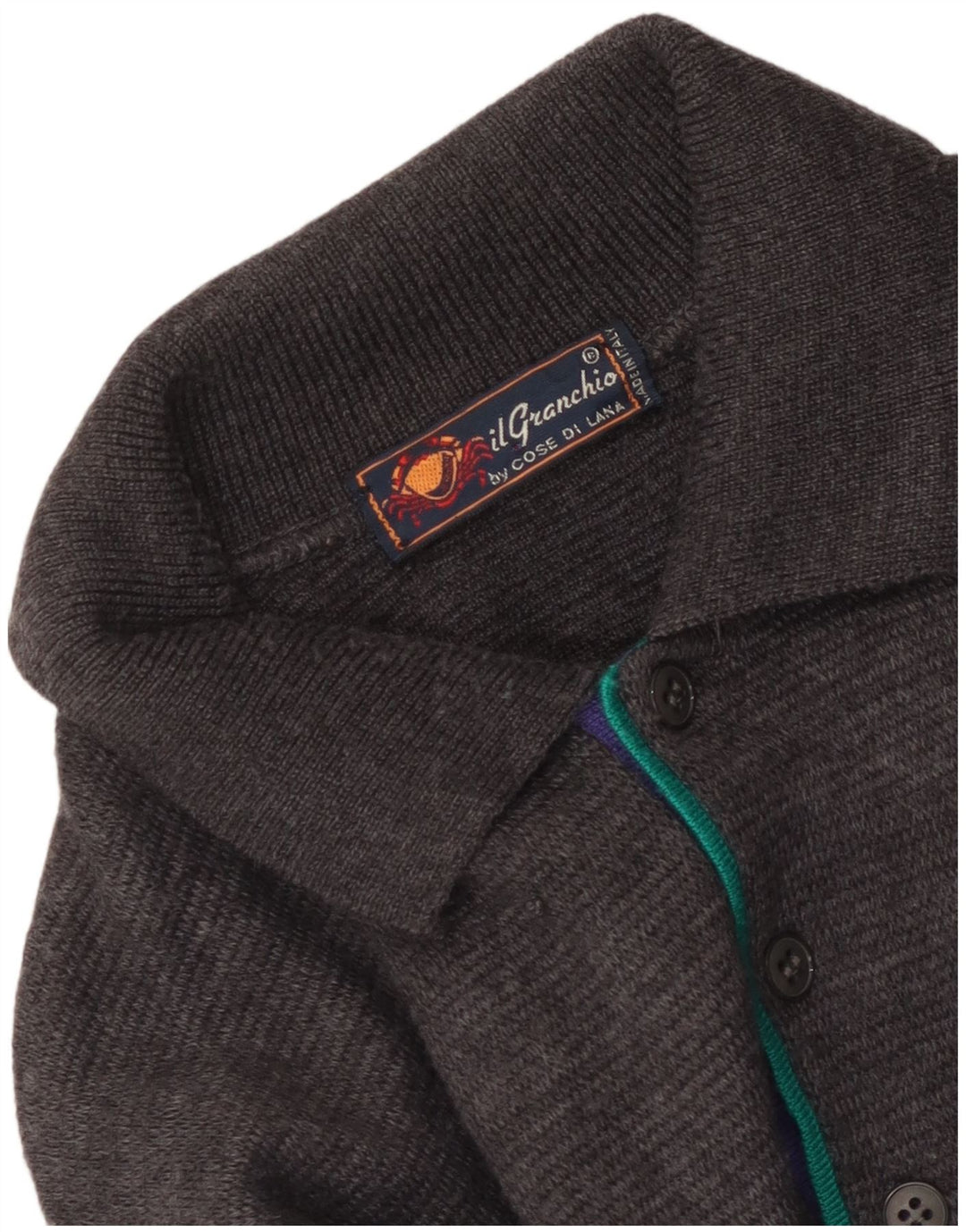 Il Granchio Herren-Pullover mit Rollkragen, Mittelgrau, Argyle-Muster/Diamantmuster