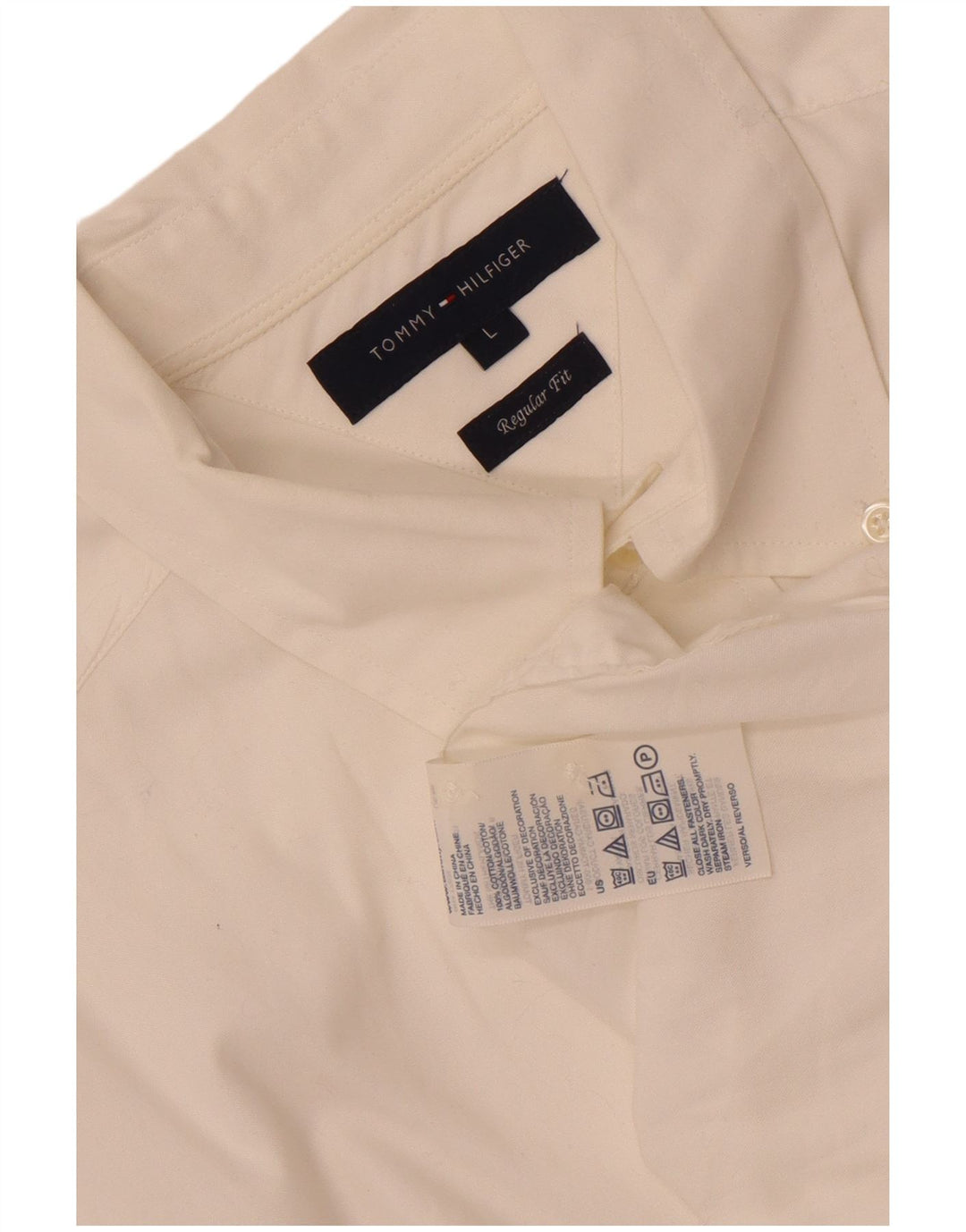 Tommy Hilfiger Herren-Hemd mit normaler Passform, große weiße Baumwolle