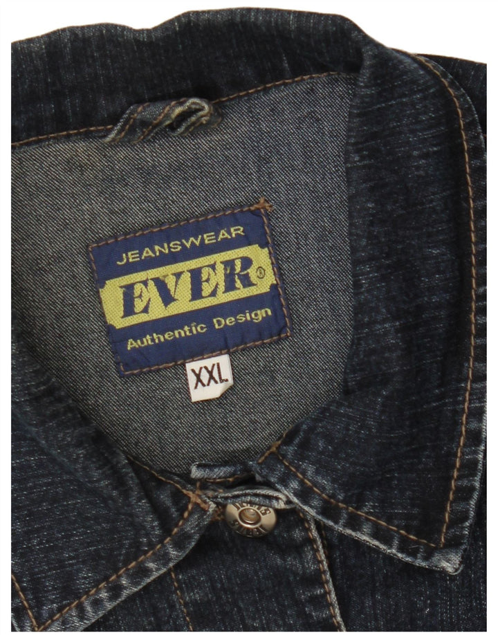 VINTAGE Damen Jeansjacke UK 20 2XL Marineblau