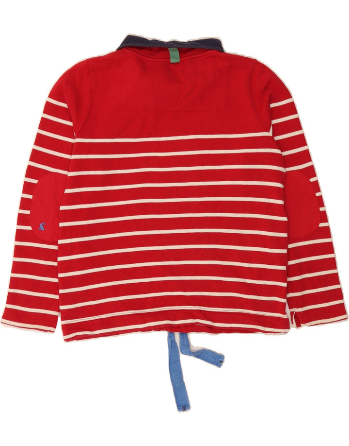 JOULES Womens Button Neck Sweatshirt Jumper UK 8 Small Red Striped Cotton Vintage Joules and Second-Hand Joules from Messina Hembry 