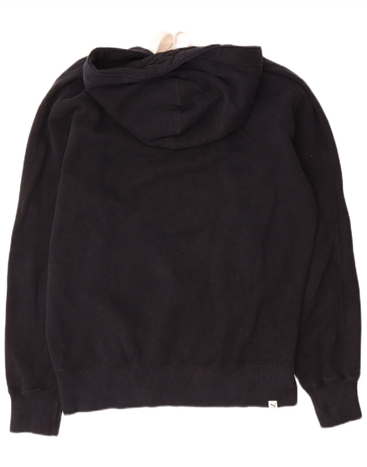 Puma Herren Grafik-Hoodie-Pullover aus mittelschwarzer Baumwolle