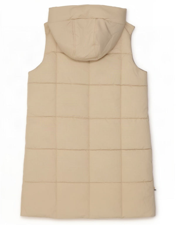 Marks & Spencer Longline-Daunenweste mit Kapuze für Mädchen, 11–12 Jahre, gebrochenes Weiß