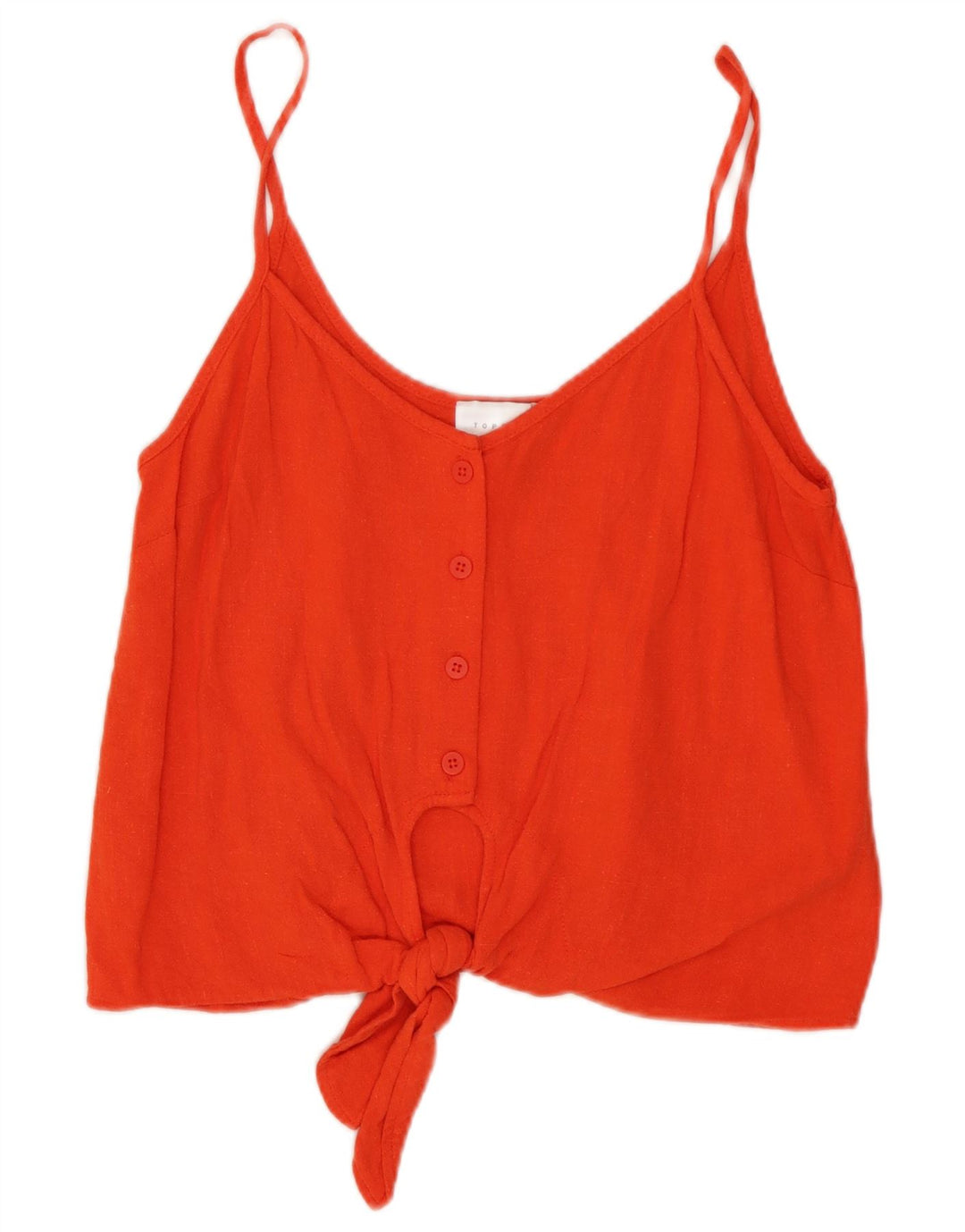 Topshop Damen Crop Front Tie Cami Top UK 8 Small Rote Viskose