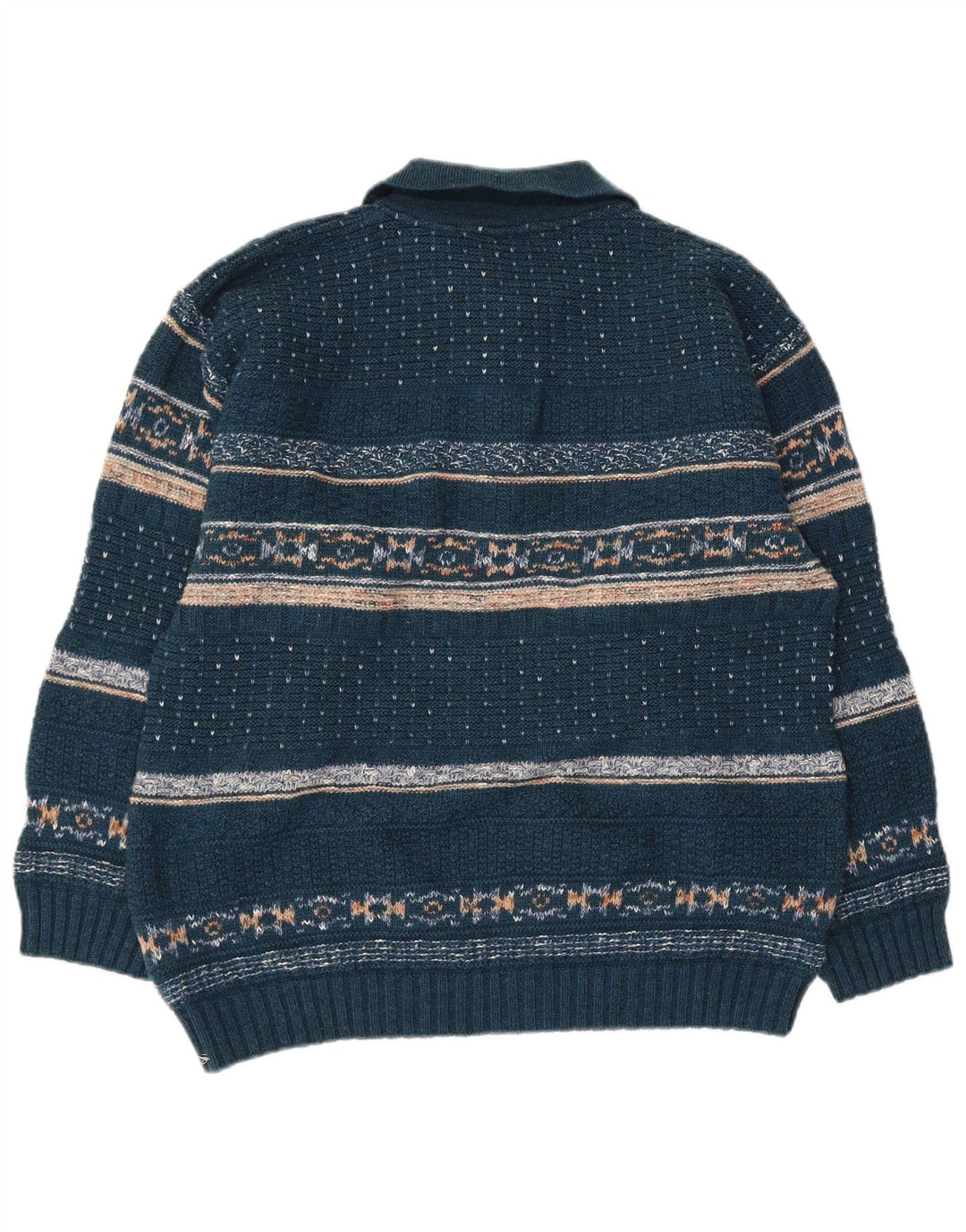 North Pole Herren-Pullover mit Rollkragen, Mittelblau, Fair-Isle-Wolle