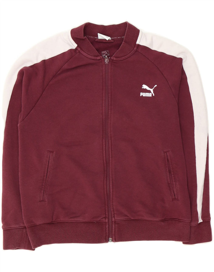 PUMA Womens Loose Fit Tracksuit Top Jacket UK 12 Medium  Burgundy Vintage Puma and Second-Hand Puma from Messina Hembry 