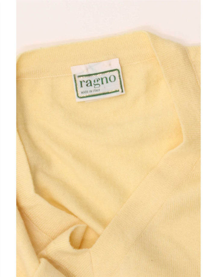 Ragno Herren-Pullover mit V-Ausschnitt, UK 40, mittelgelbe Wolle