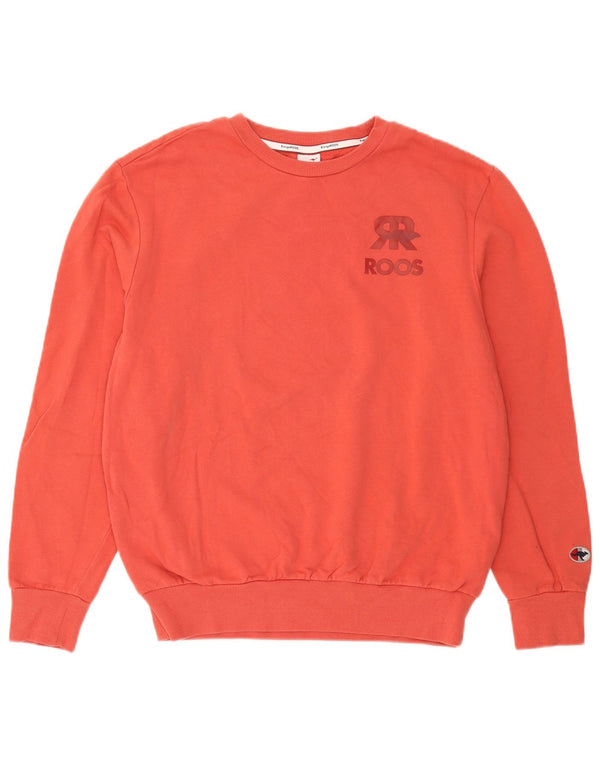 Kangaroos Damen Grafik-Sweatshirt-Pullover UK 16 Große rote Baumwolle