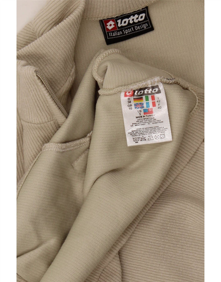LOTTO Womens Oversized Tracksuit Top Jacket UK 10 Small Beige Cotton Vintage Lotto and Second-Hand Lotto from Messina Hembry 