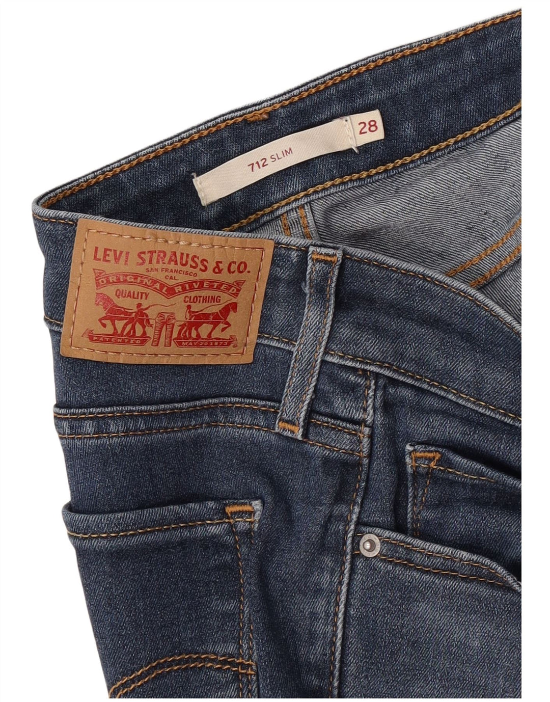 Levi's Damen 712 Slim Jeans W28 L32 Blau