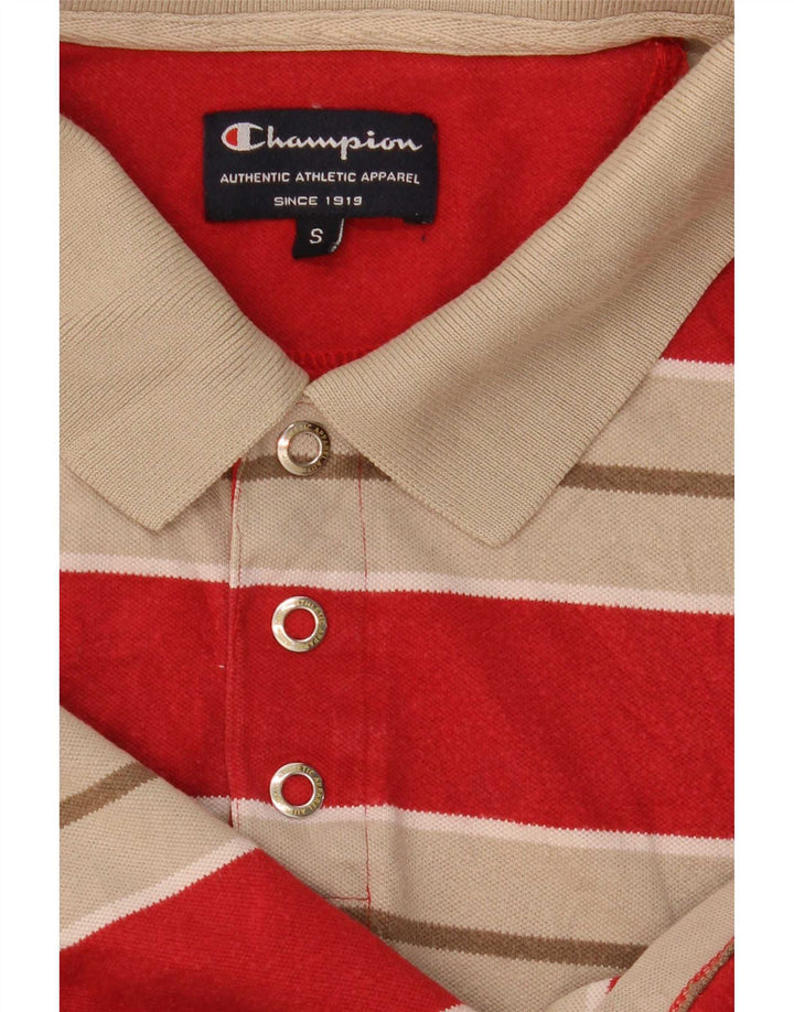 Champion Herren-Poloshirt, klein, rot gestreift