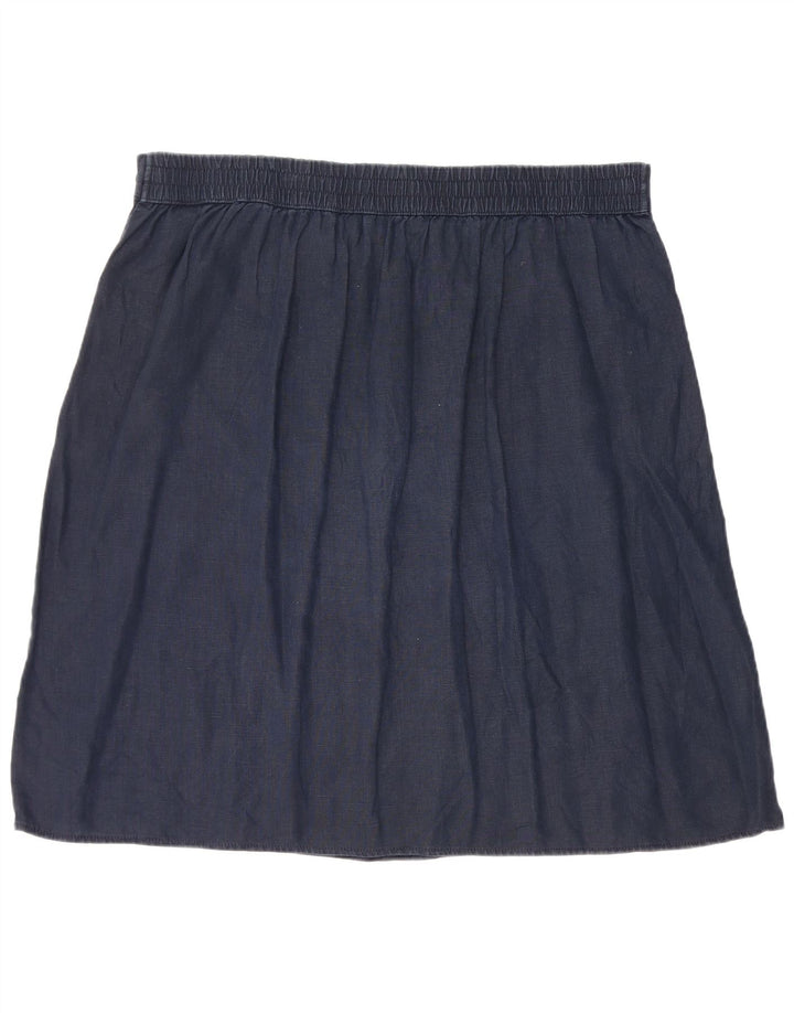 Marks & Spencer Damen A-Linienrock W40 2XL Marineblaues Leinen