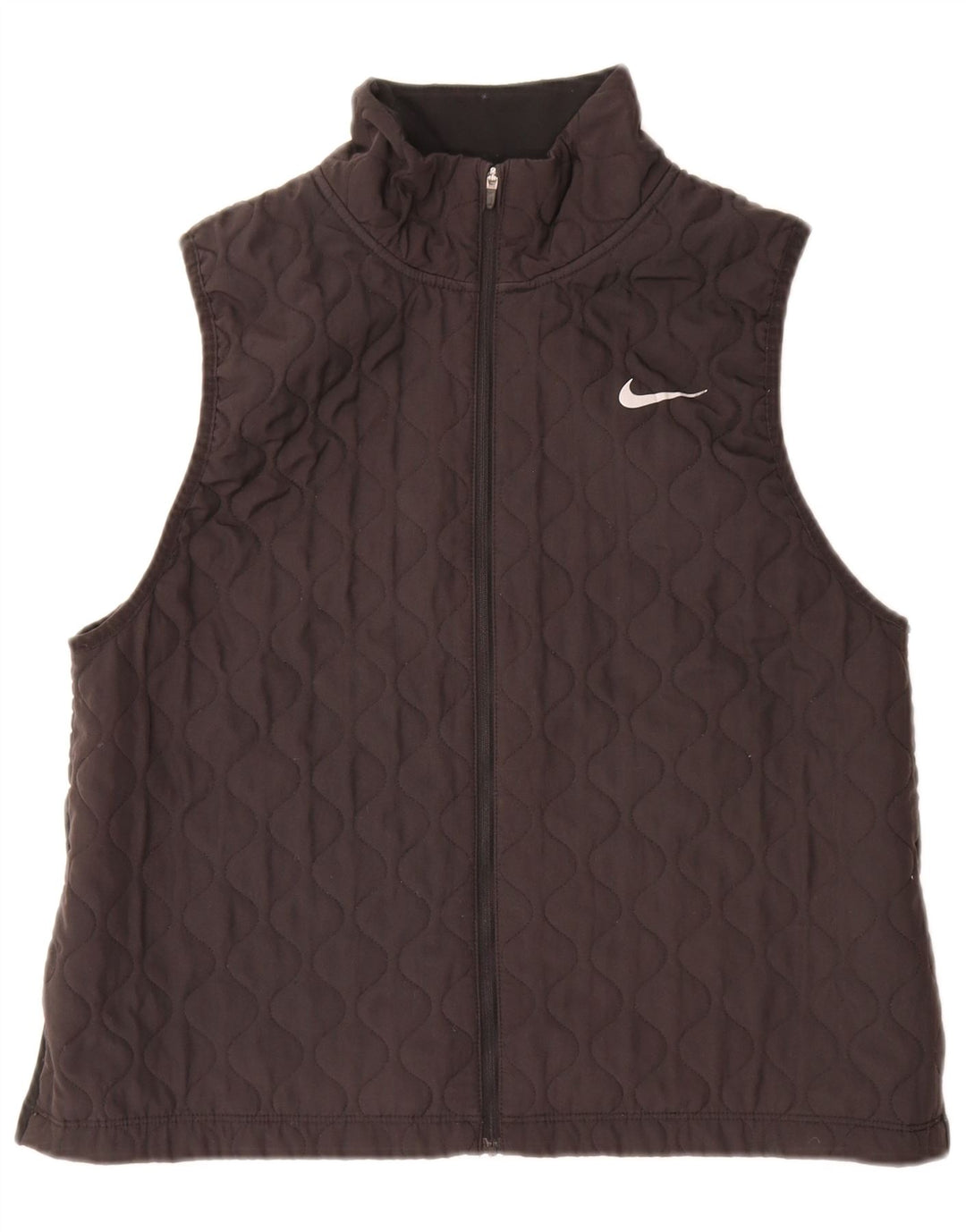 Nike Damen Steppweste UK 16 Large Schwarz Polyester