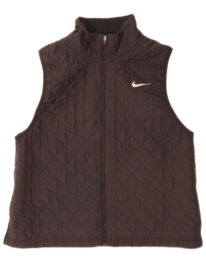 Nike Damen Steppweste UK 16 Large Schwarz Polyester