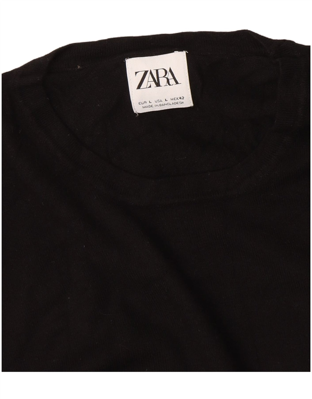 Zara Damen-Pullover mit Rundhalsausschnitt, Gr. 14, Schwarz