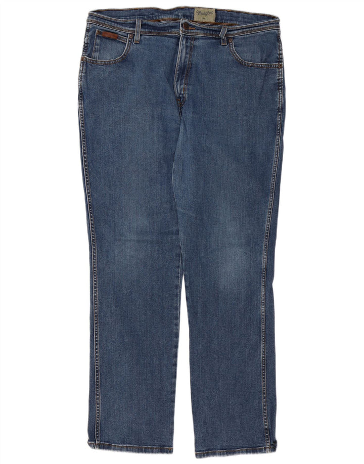 Wrangler Herren Texas Stretch Straight Jeans W38 L32 Blaue Baumwolle