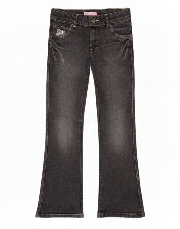 Levi's Bootcut-Jeans für Mädchen, 7–8 Jahre, W24, L26, schwarze Ramie