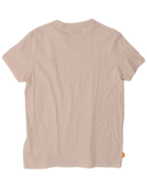 Timberland Damen Slim Fit T-Shirt Top UK 16 Large Weiße Baumwolle