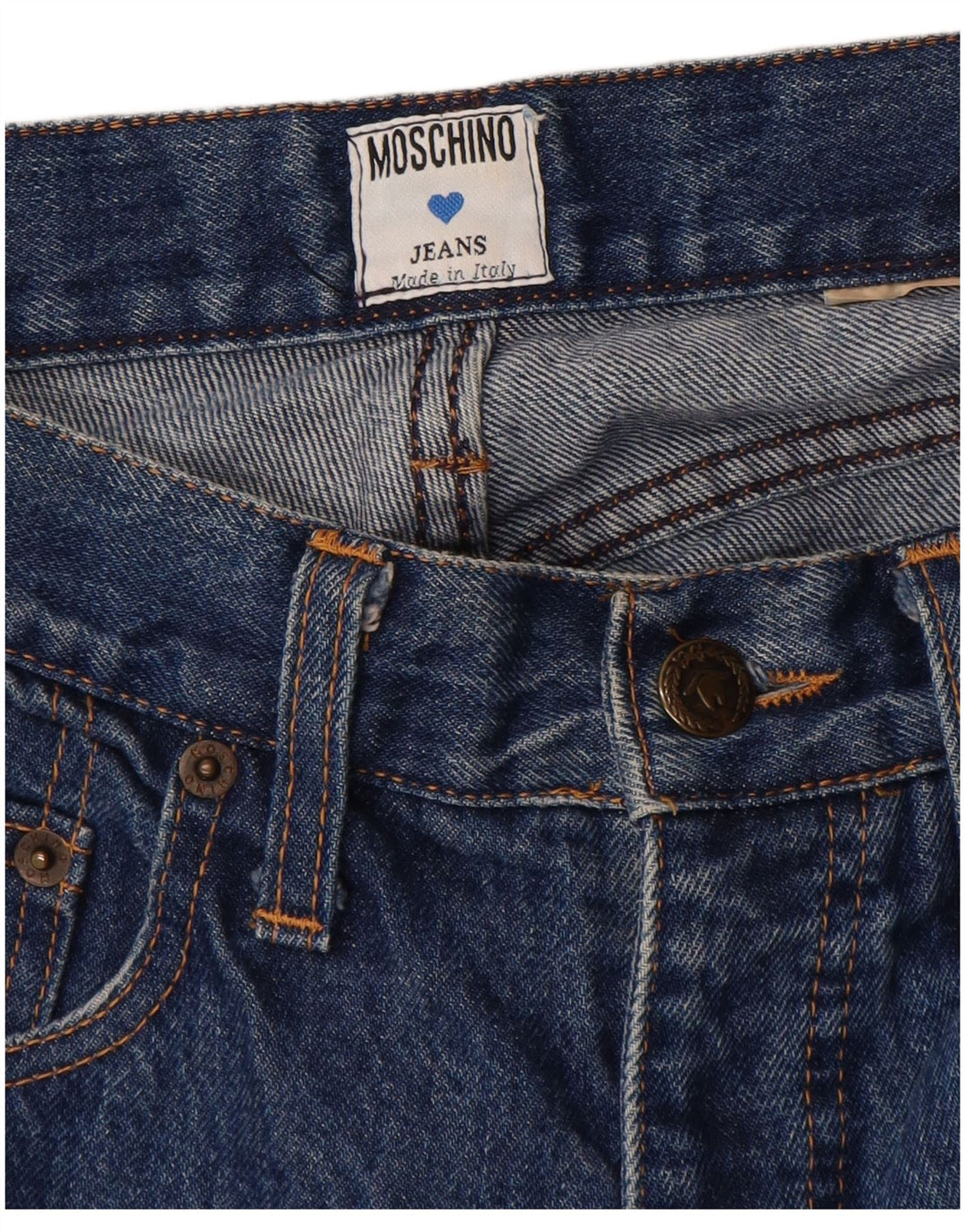 Moschino Damen Tapered Jeans W28 L30 Blau
