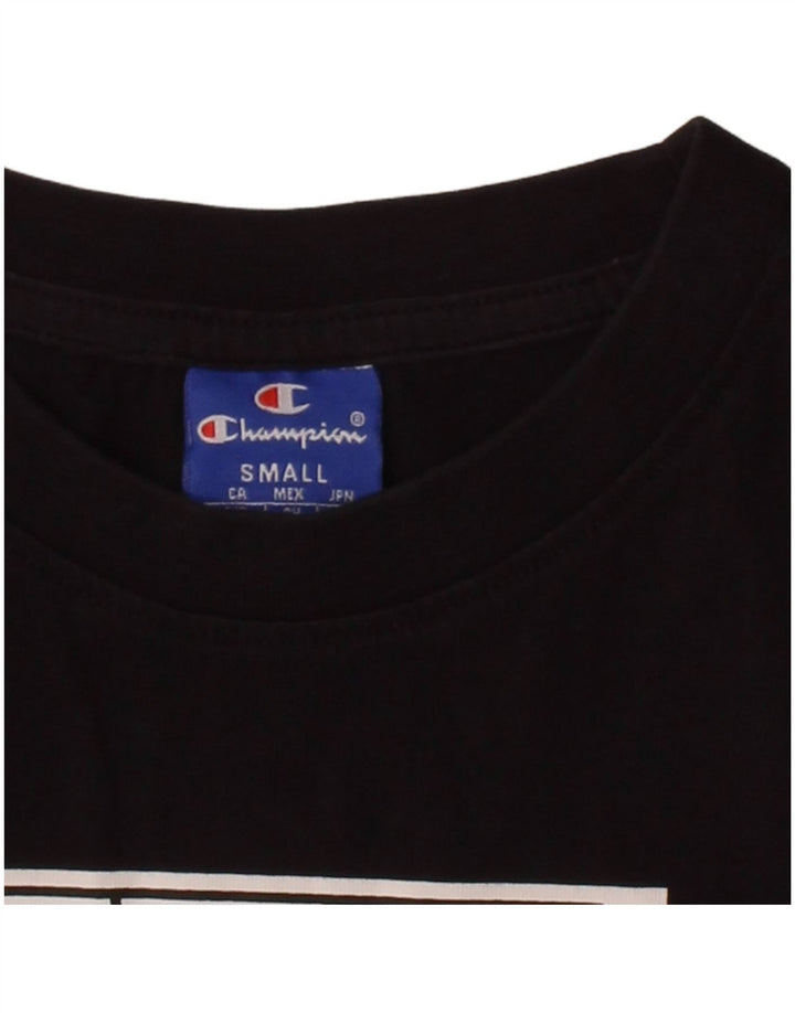 CHAMPION Womens Graphic T-Shirt Top UK 10 Small Black