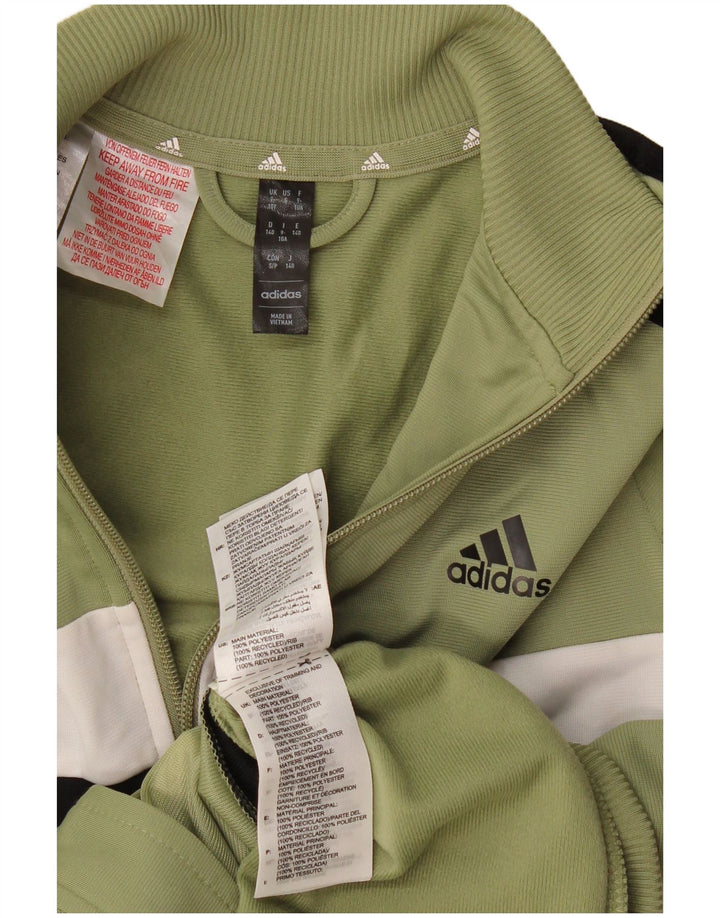 Adidas Jungen Trainingsanzug Top Jacke 9–10 Jahre Khaki Colourblock Polyester