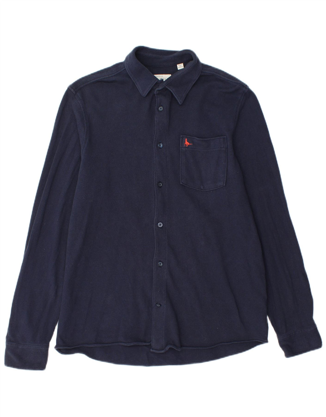 Jack Wills Herren-Hemd mit entspannter Passform, mittelmarineblaue Baumwolle