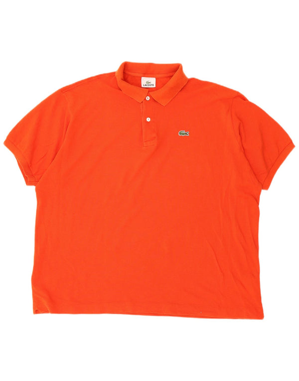 Lacoste Herren Poloshirt Größe 7 2XL Orange Baumwolle