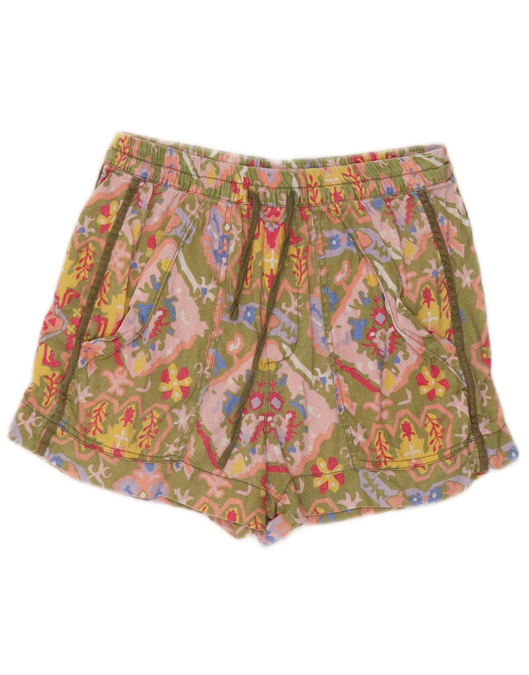 Zara Damen Chino-Shorts, Größe S, W26, mehrfarbig, Blumenmuster