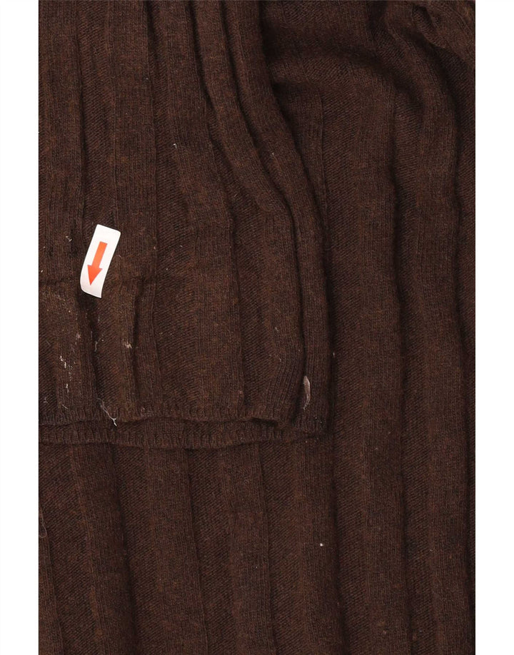 Zara Damen-Pullover, übergroß, Rundhalsausschnitt, Gr. 14, Mittelbraun, Polyamid
