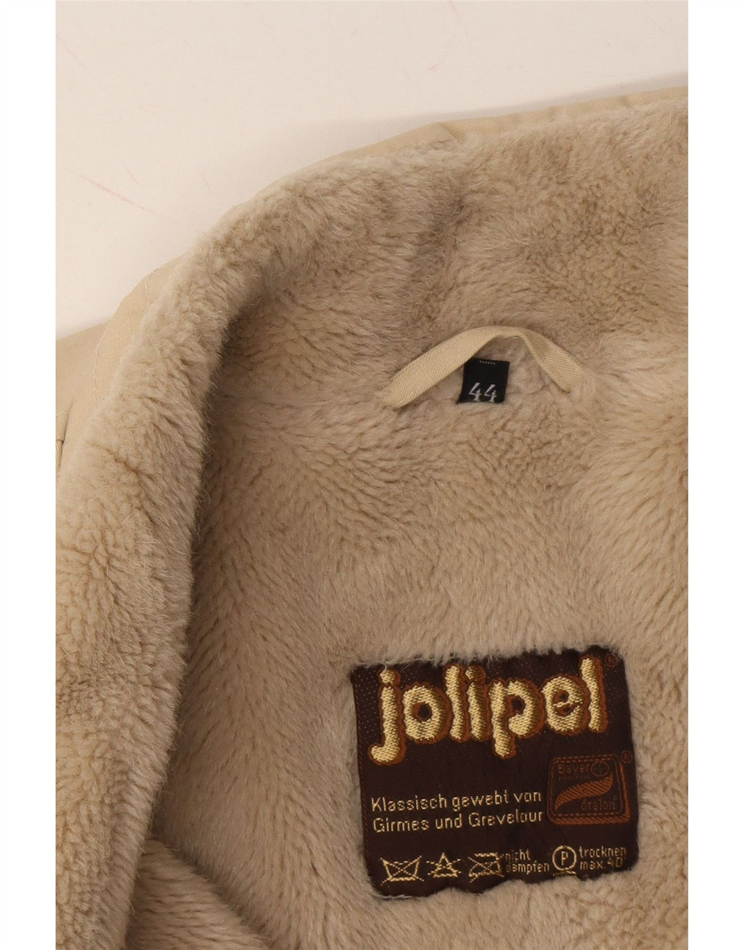 JOLIPEL Womens Sherpa Jacket EU 44 XL Beige Cotton Vintage Jolipel and Second-Hand Jolipel from Messina Hembry 