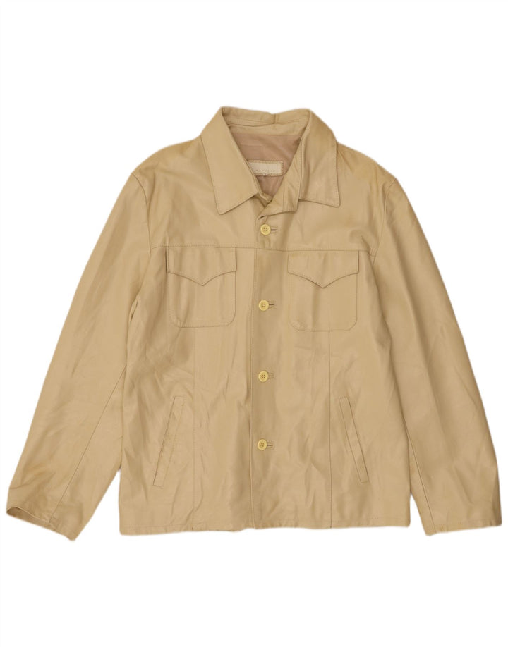 Bayside Herren-Lederjacke, UK 40, großes beiges Leder