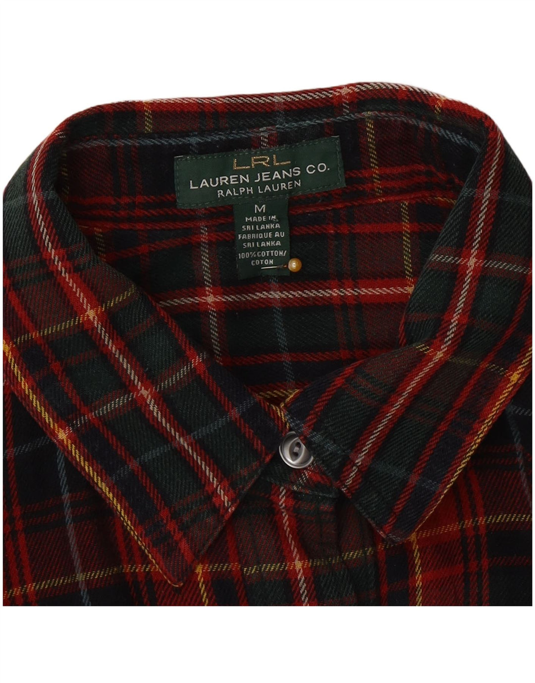 Ralph Lauren Damen Flanellhemd UK 14 Mittelrot karierte Baumwolle