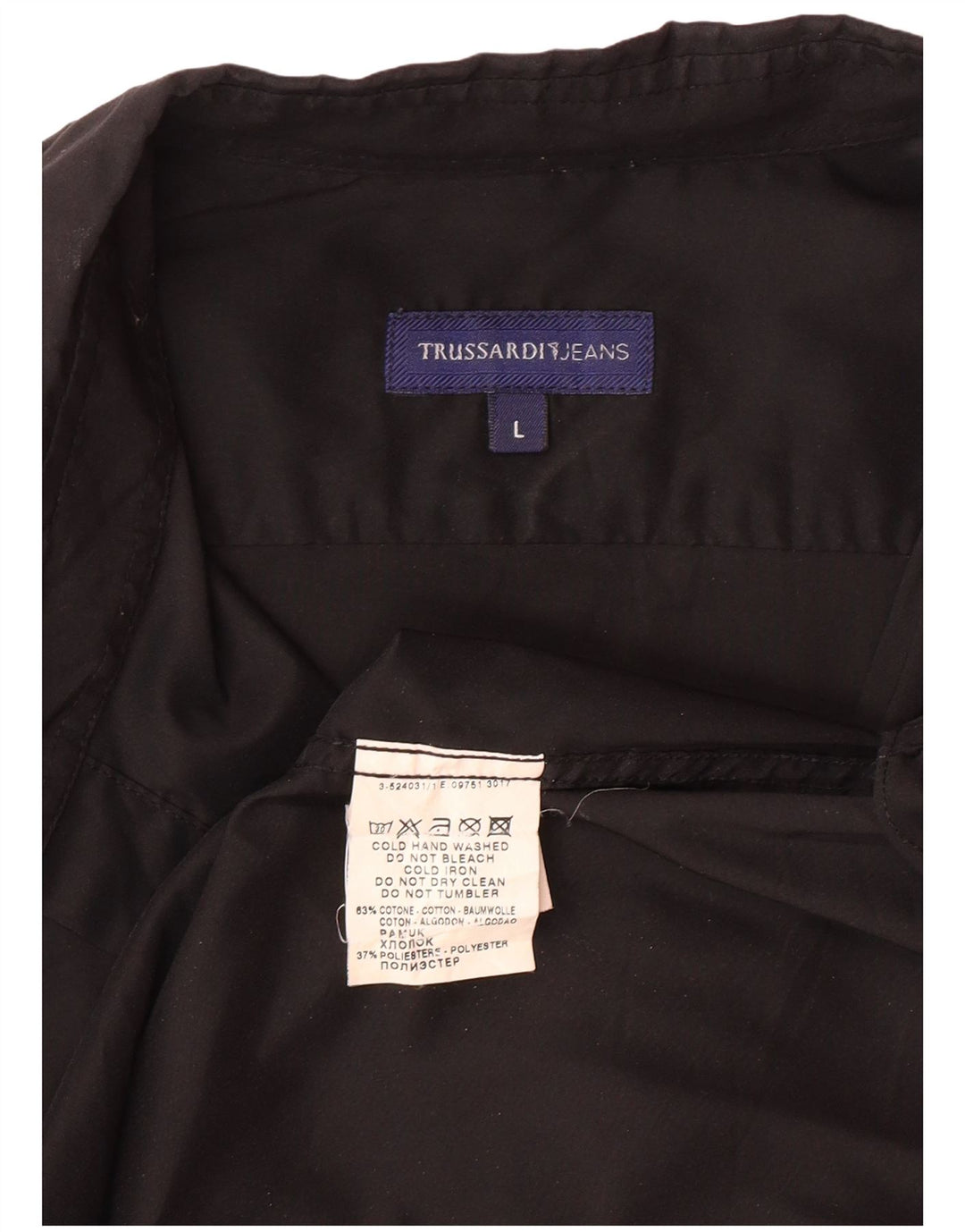 TRUSSARDI JEANS Herrenhemd Große schwarze Baumwolle
