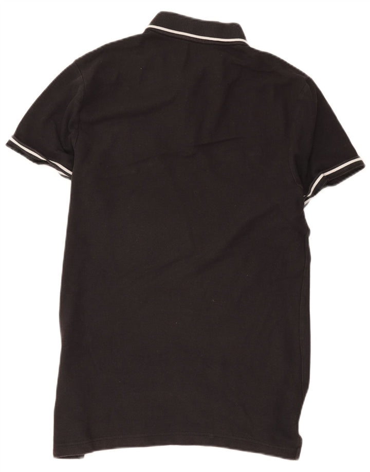 NIKE Herren-Poloshirt, mittelschwarz, gestreift, Baumwolle